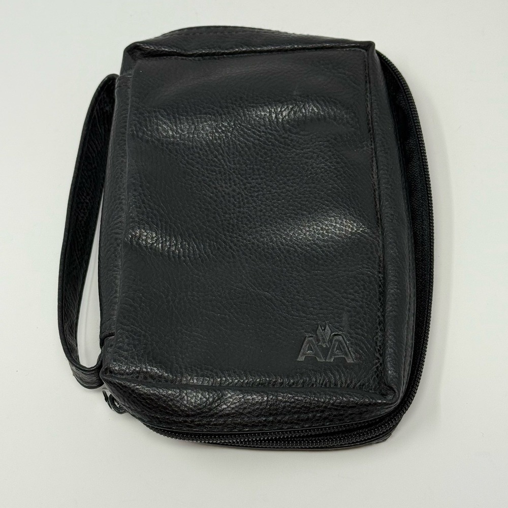 American Airlines Black FauxLeather Paperback  Book Cover Top Handle AA Logo
